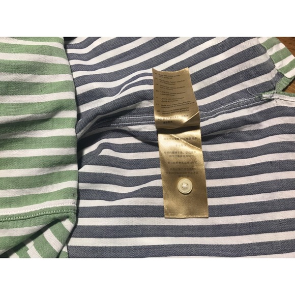 SCOTCH & SODA AMSTERDAM Shirt Mens Medium Green Striped Short Sleeve Button Up - Picture 11 of 11
